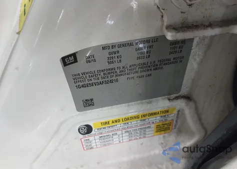 2010 Buick Lacrosse Cxs from USA, damaged, VIN 1G4GE5EV3AF324216